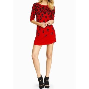 DONATED Express // Red Leopard Print Dress